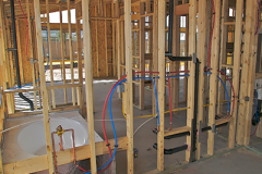 Running of plumbing in residential home build